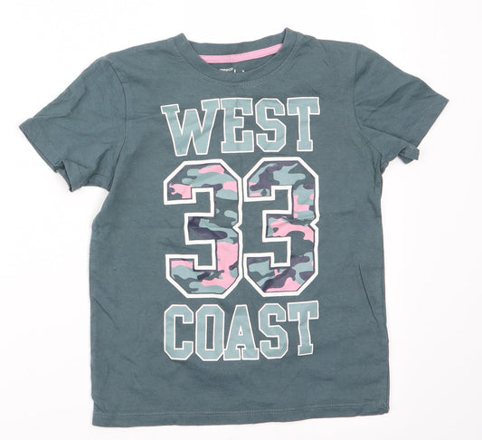 Pep & Co Girls Green   Basic T-Shirt Size 6-7 Years  - West 33 Coast
