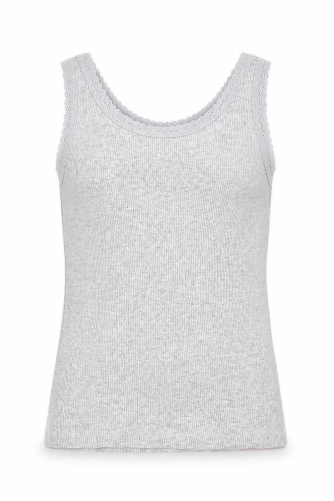 I Love Girlswear Girls Grey   Basic Tank Size 3 Years  - lace trim