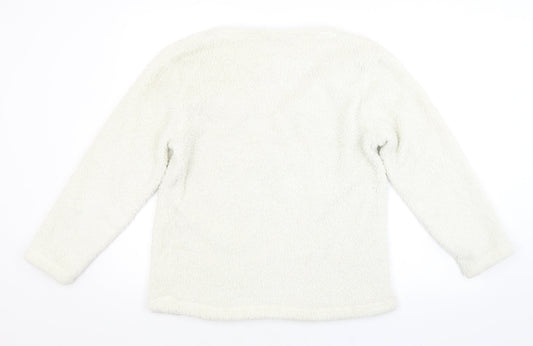 Feel Fabulous Womens White   Pullover Jumper Size 10