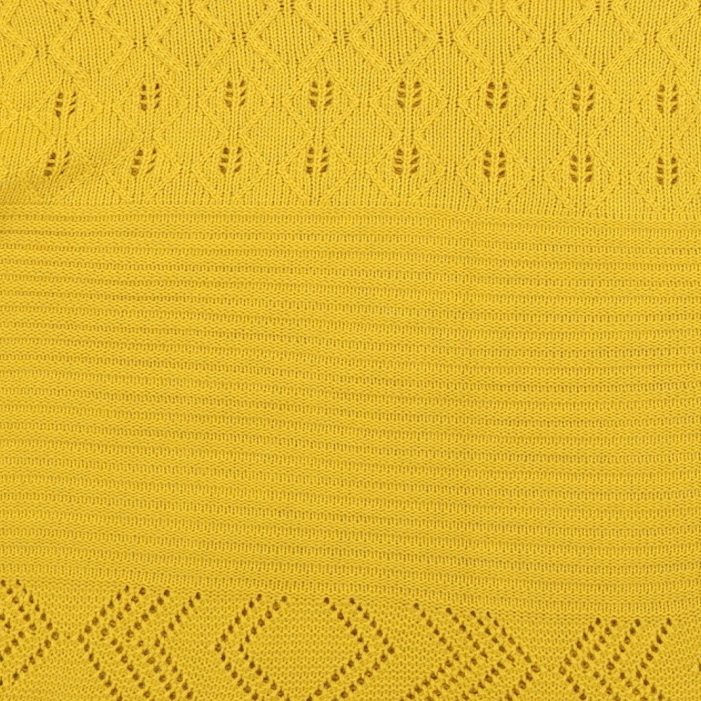 Pulse Womens Yellow Argyle/Diamond  Pullover Jumper Size M