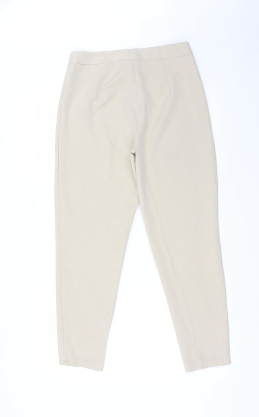 Boohoo Womens Beige   Trousers  Size 10 L26 in