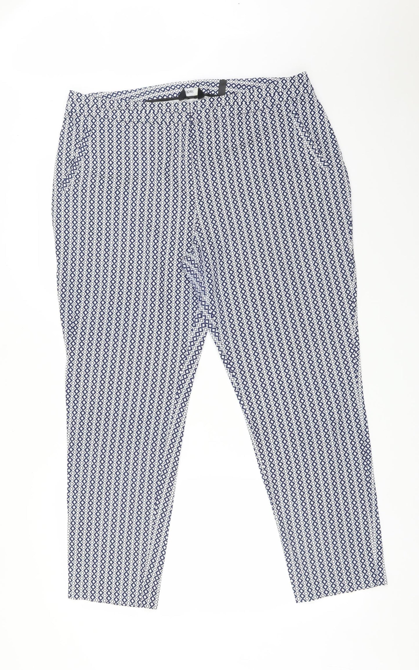 LABEL BE Womens Multicoloured Geometric  Trousers  Size 16 L26 in