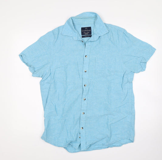 Canada Womens Blue   Basic Button-Up Size M