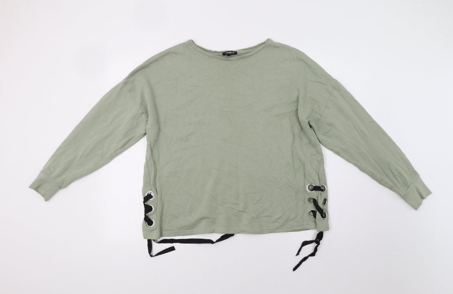 Pep&Co Womens Green   Pullover Sweatshirt Size 14  - Laced
