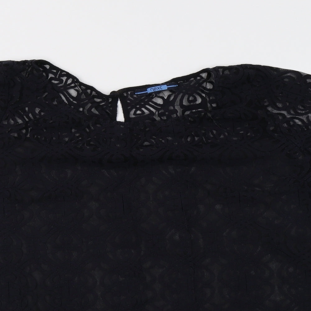 NEXT Womens Blue Geometric  Basic Blouse Size L