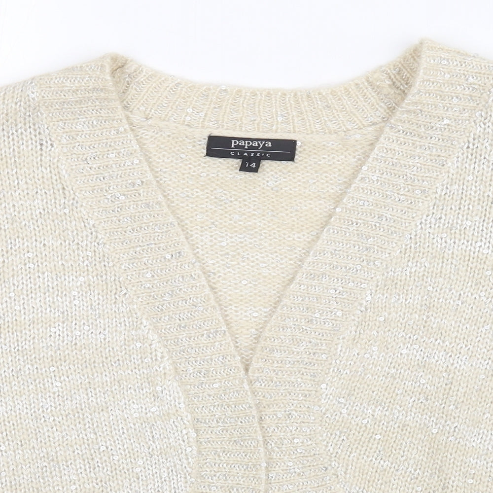 Matalan Womens Gold   Cardigan Jumper Size 14