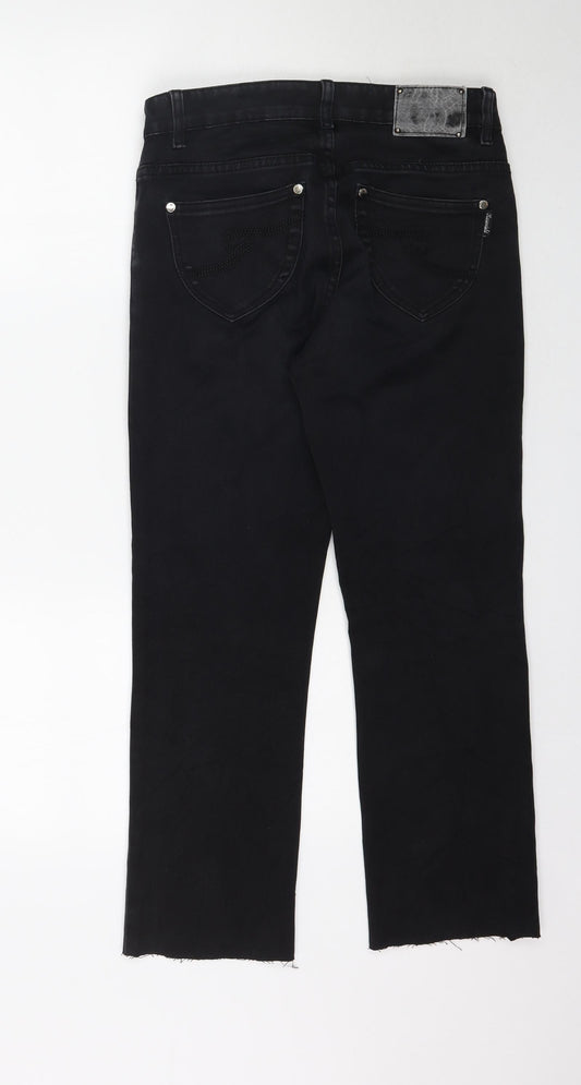 kaiweishi Womens Black  Denim Straight Jeans Size 29 in L26 in