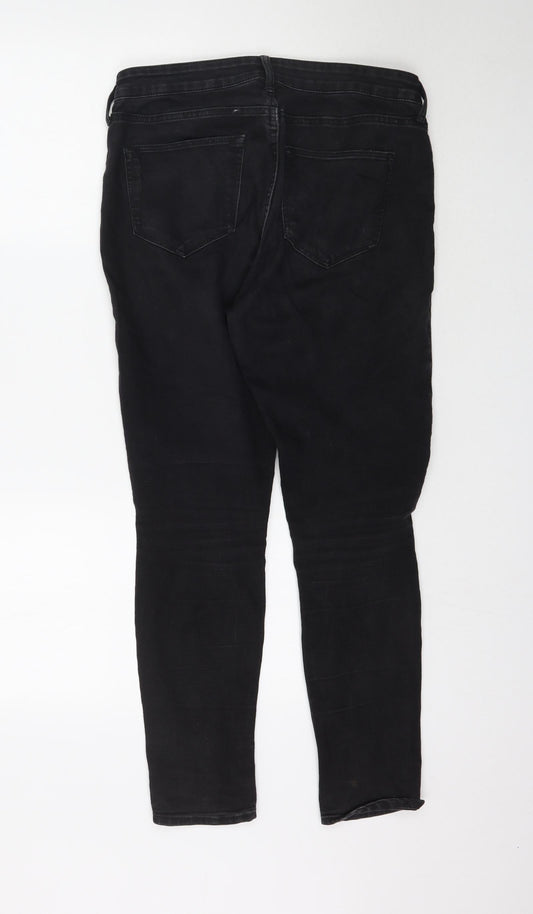 Preworn Womens Black  Denim Skinny Jeans Size M L28 in