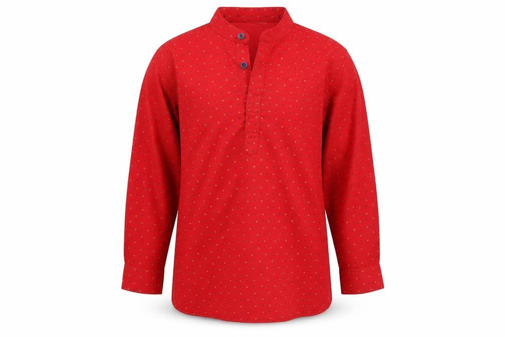 Internet Boys Red Geometric  Basic T-Shirt Size 6 Years