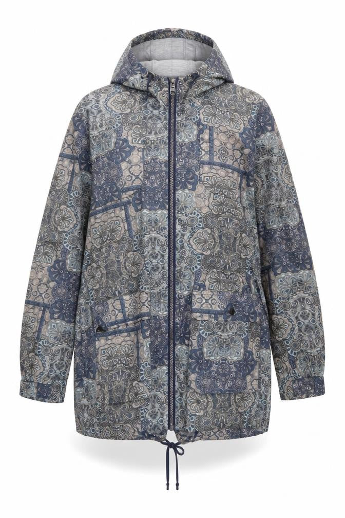 Next Womens Blue Geometric  Jacket Coat Size 10