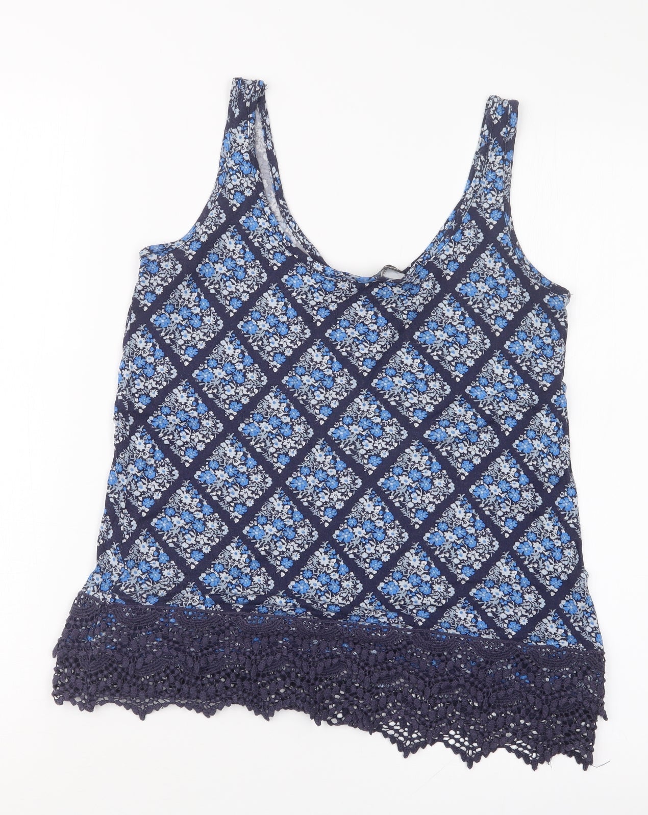 Dorothy Perkins Womens Blue Geometric  Basic Blouse Size 8