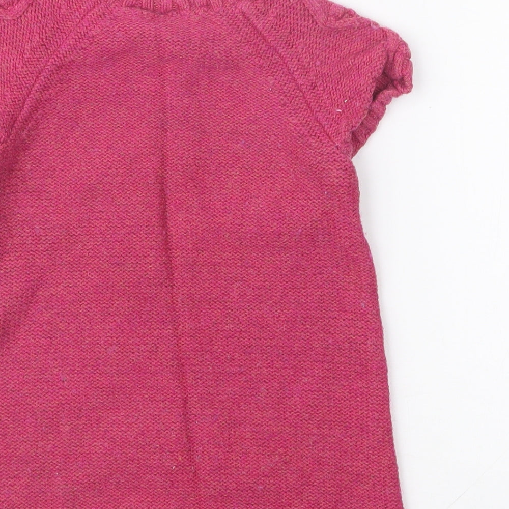 H&M Girls Pink  Knit Pullover Jumper Size 9-12 Months