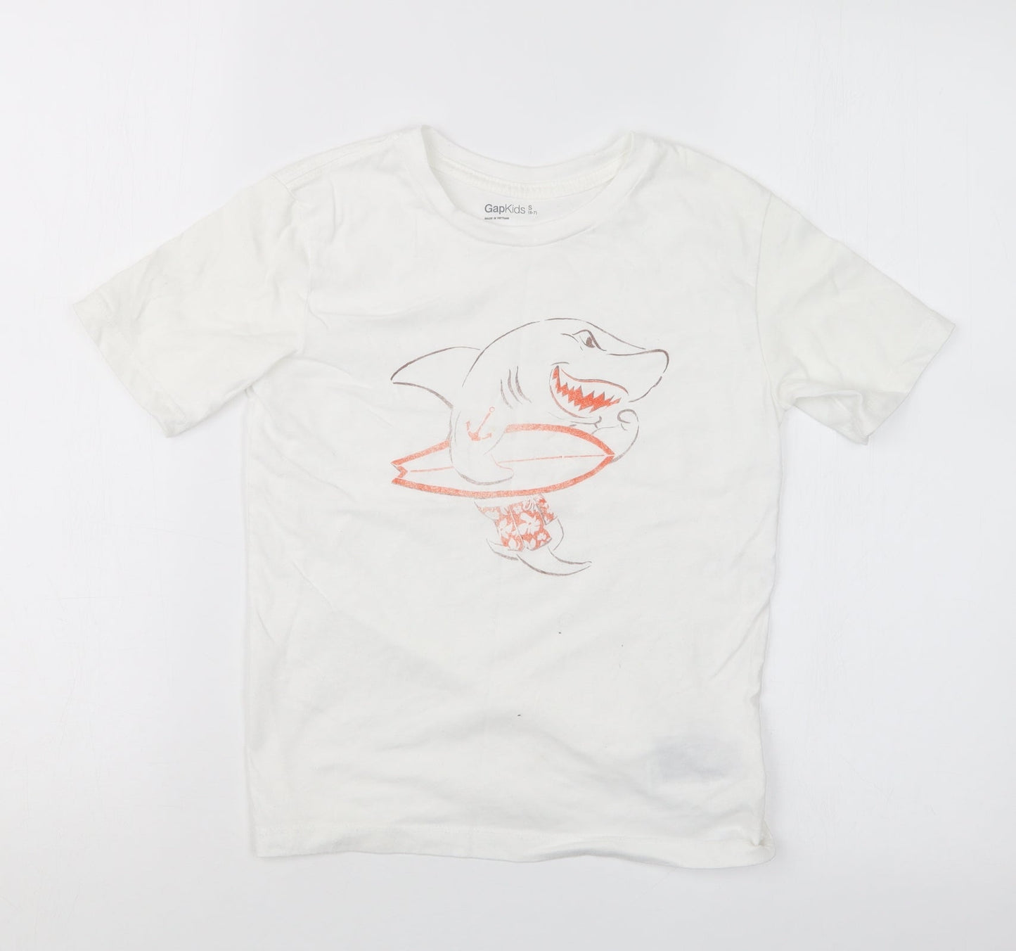 Gap Boys White   Basic T-Shirt Size 6-7 Years