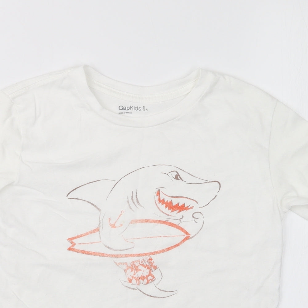 Gap Boys White   Basic T-Shirt Size 6-7 Years