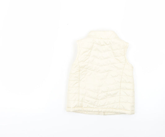 Preworn Girls Beige   Gilet Coat Size 2 Years