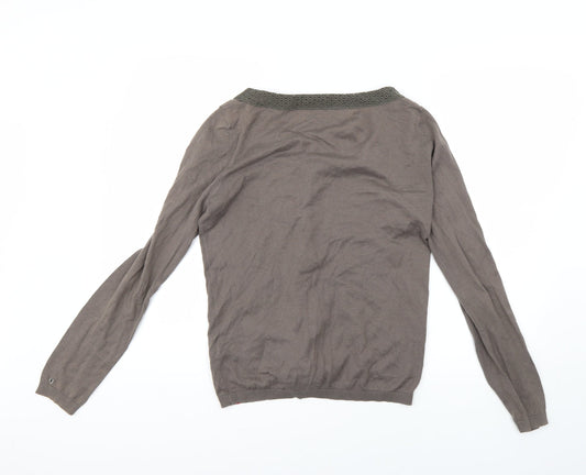 authentic line Womens Brown   Cardigan Jumper Size M