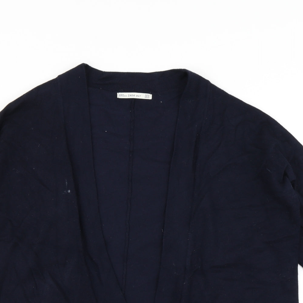 Zara Womens Blue  Knit Cardigan Jumper Size S