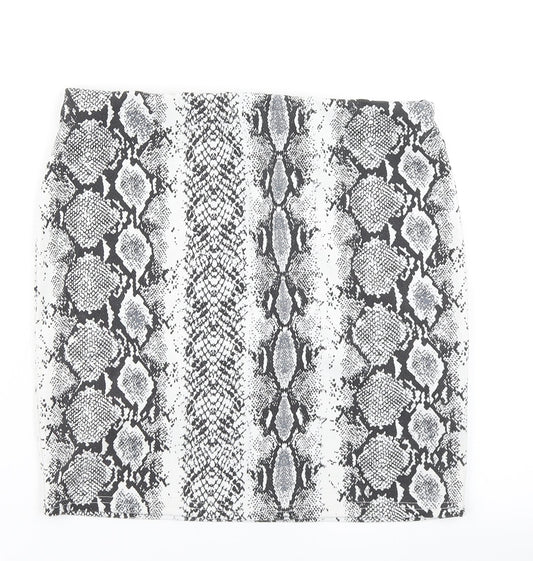 New Look Womens Green Animal Print  A-Line Skirt Size 12