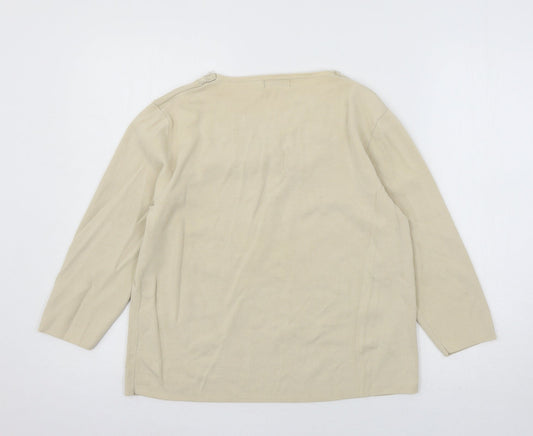 Talisa Womens Ivory  Knit Basic T-Shirt Size M