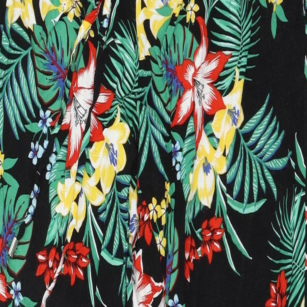 New Look Womens Black Floral  Trousers  Size 10 L26 in