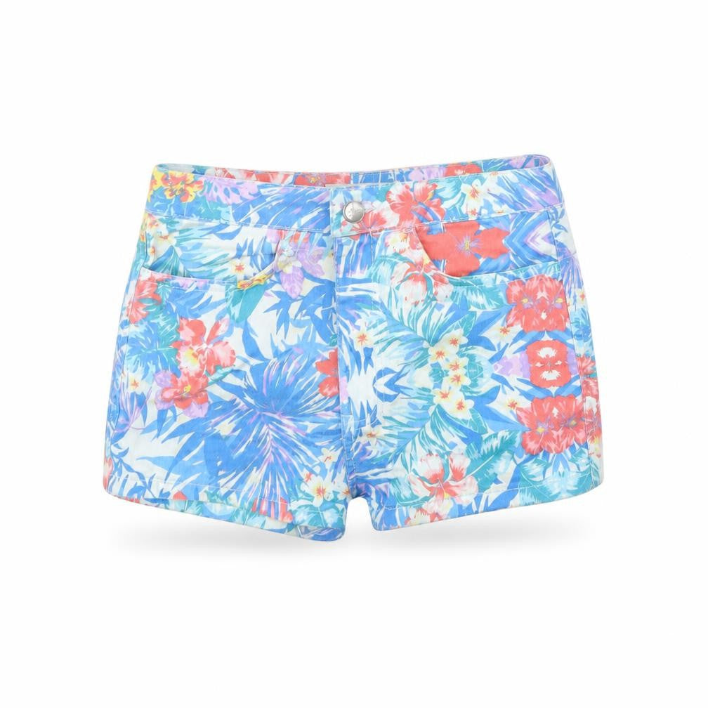 Topshop Womens Blue Floral  Cut-Off Shorts Size 28