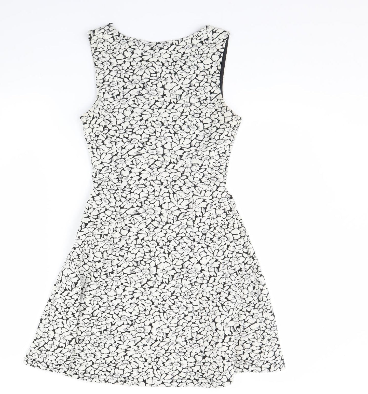 Divided Womens Black Floral  Fit & Flare  Size 8