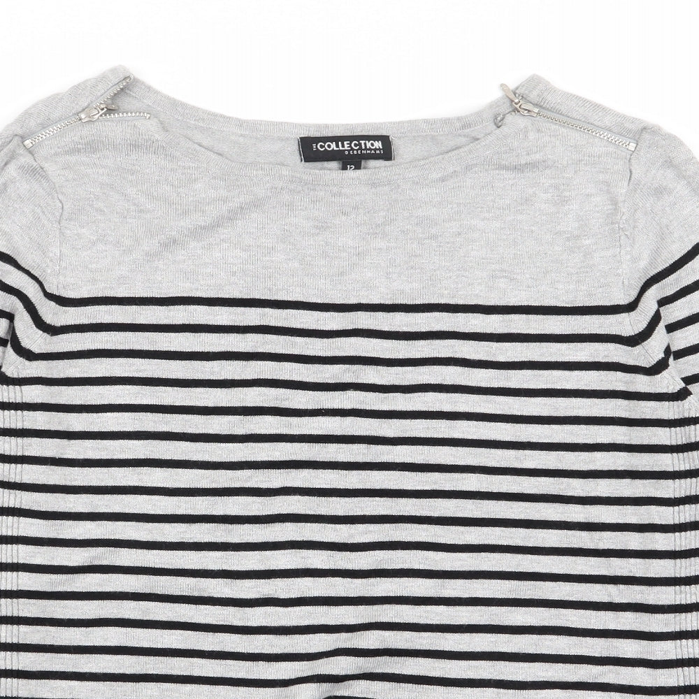 collection Womens Multicoloured Striped  Pullover Jumper Size 12