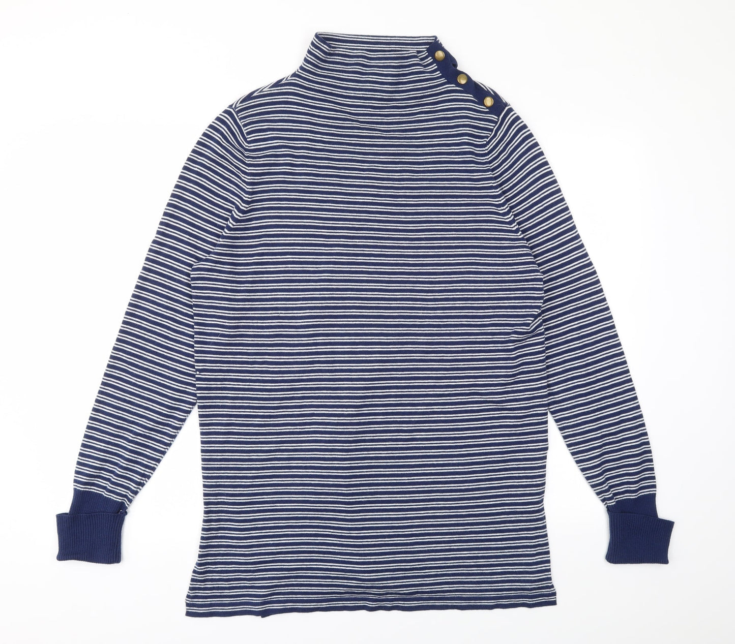 Aspen Womens Blue Striped  Pullover Jumper Size L