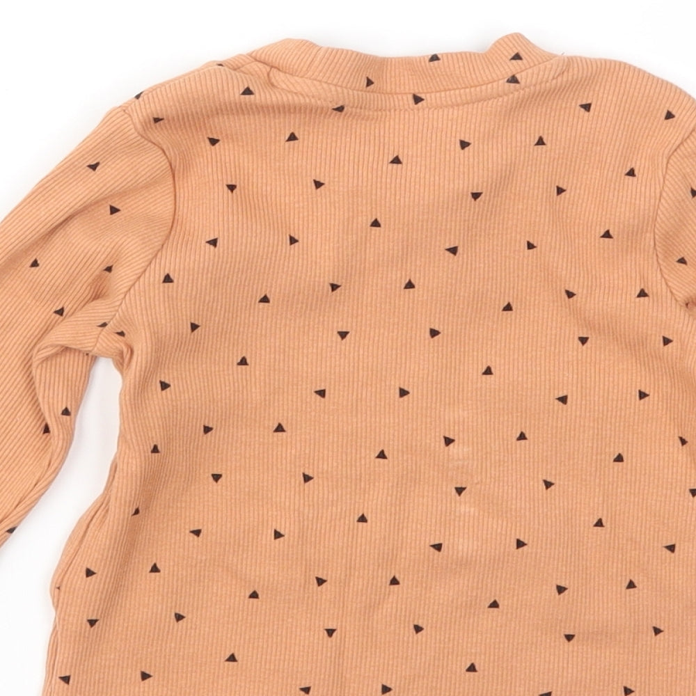 Primark Girls Orange Geometric  Basic T-Shirt Size 9-12 Months