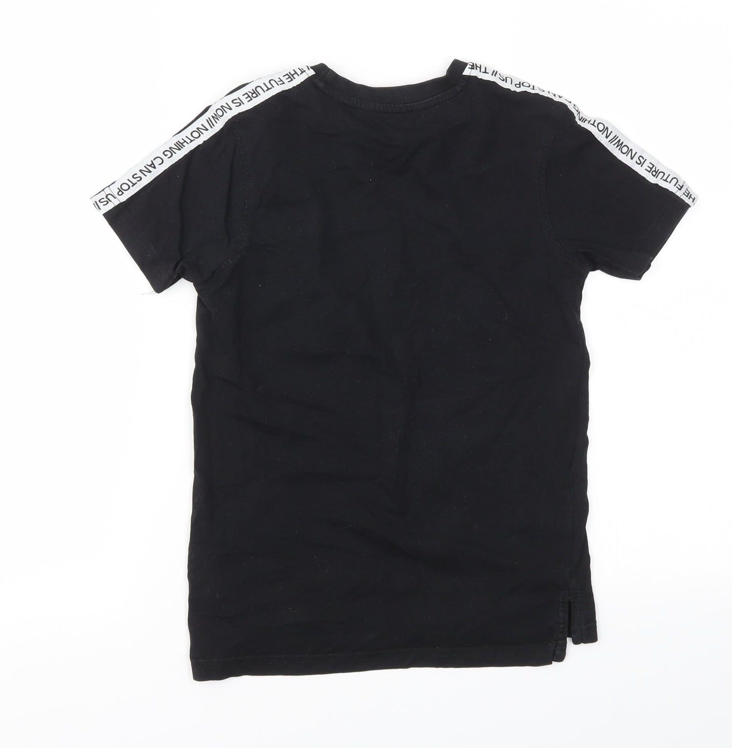 George Boys Black Houndstooth  Basic T-Shirt Size 8-9 Years
