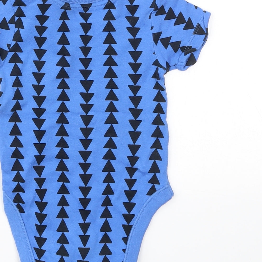 George Boys Blue Geometric  Babygrow One-Piece Size 6-9 Months