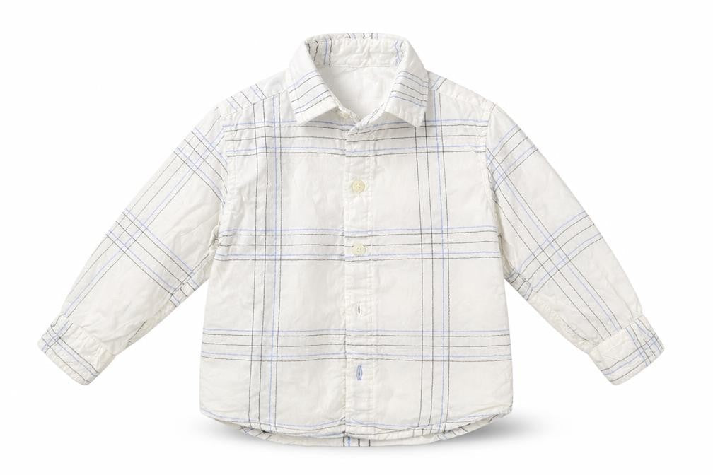 Early Days Baby White Check  Basic Button-Up Size 9-12 Months