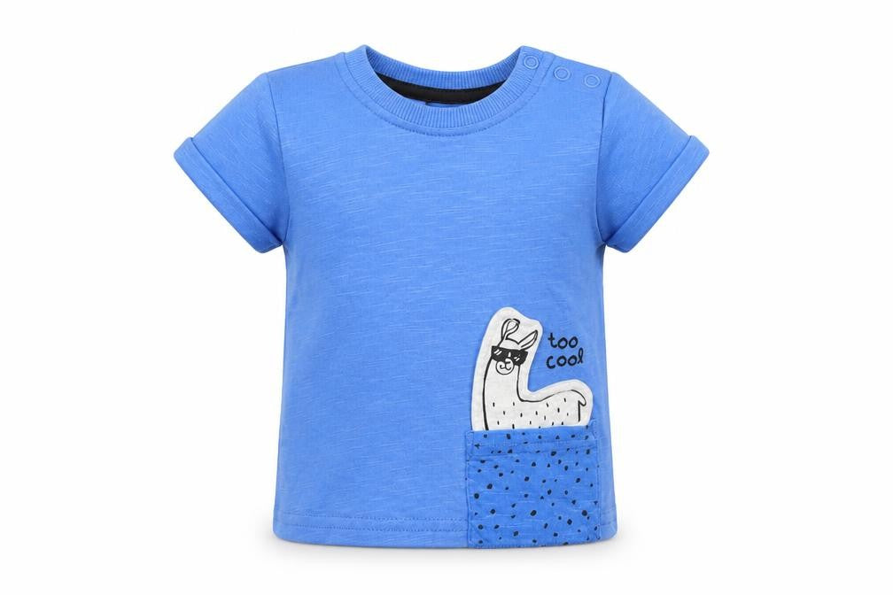 George Boys Blue   Basic T-Shirt Size 0-3 Months  - LLama