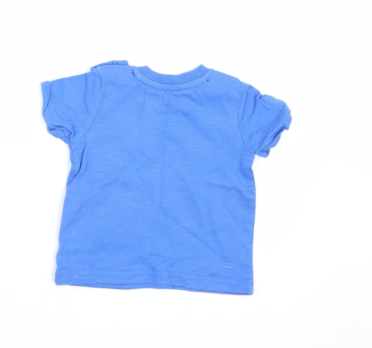 George Boys Blue   Basic T-Shirt Size 0-3 Months  - LLama