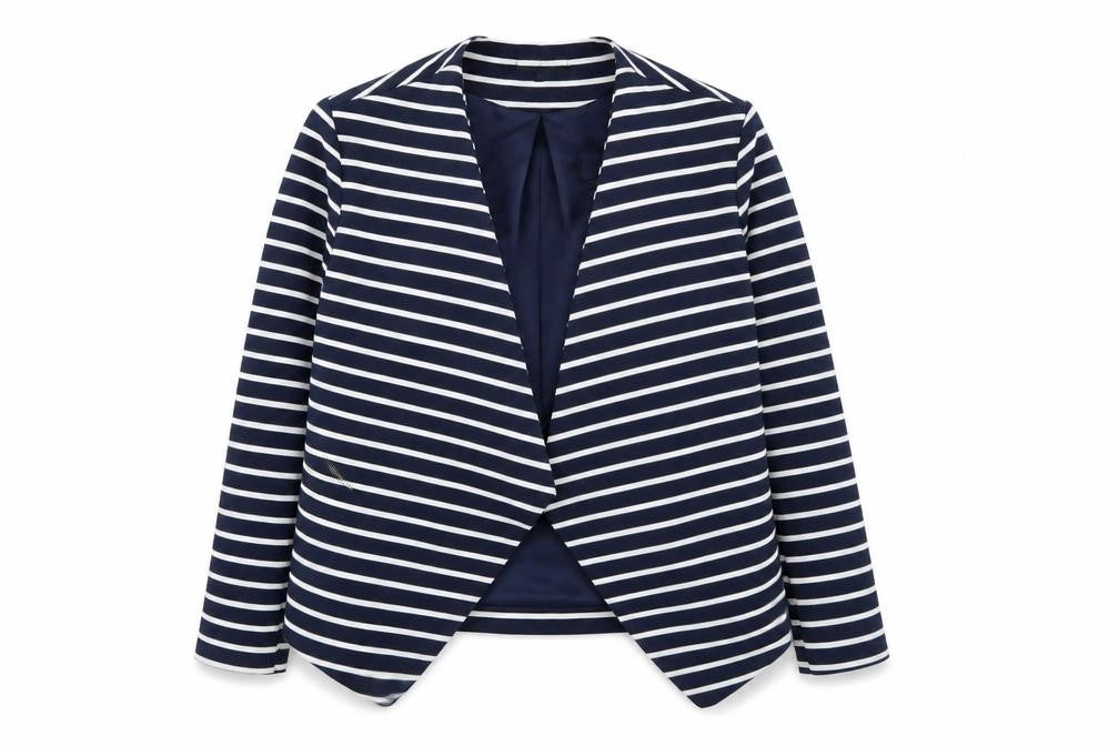 New Look Womens Blue Striped  Cardigan Jumper Size 14