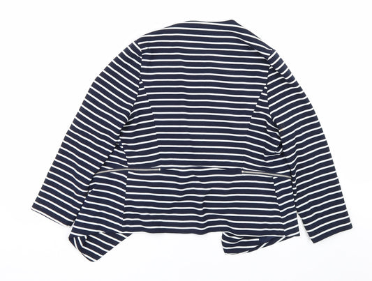 New Look Womens Blue Striped  Cardigan Jumper Size 14