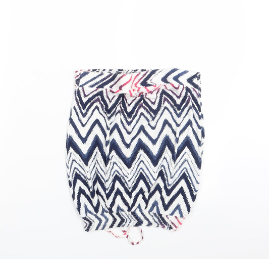 NEXT Womens White Geometric  Basic T-Shirt Size 10
