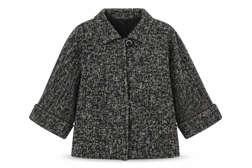 Mango SUIT Womens Black Herringbone  Jacket  Size L