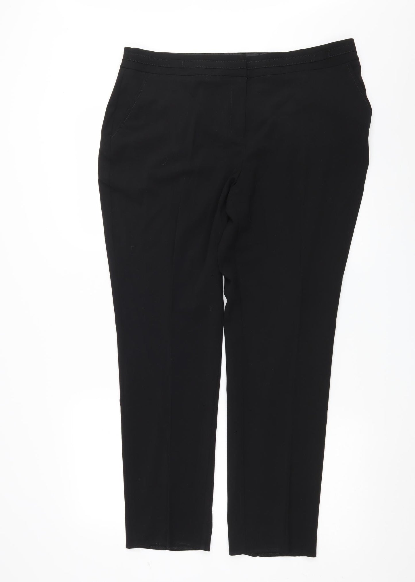 M&Co Womens Black   Trousers  Size 16 L29 in