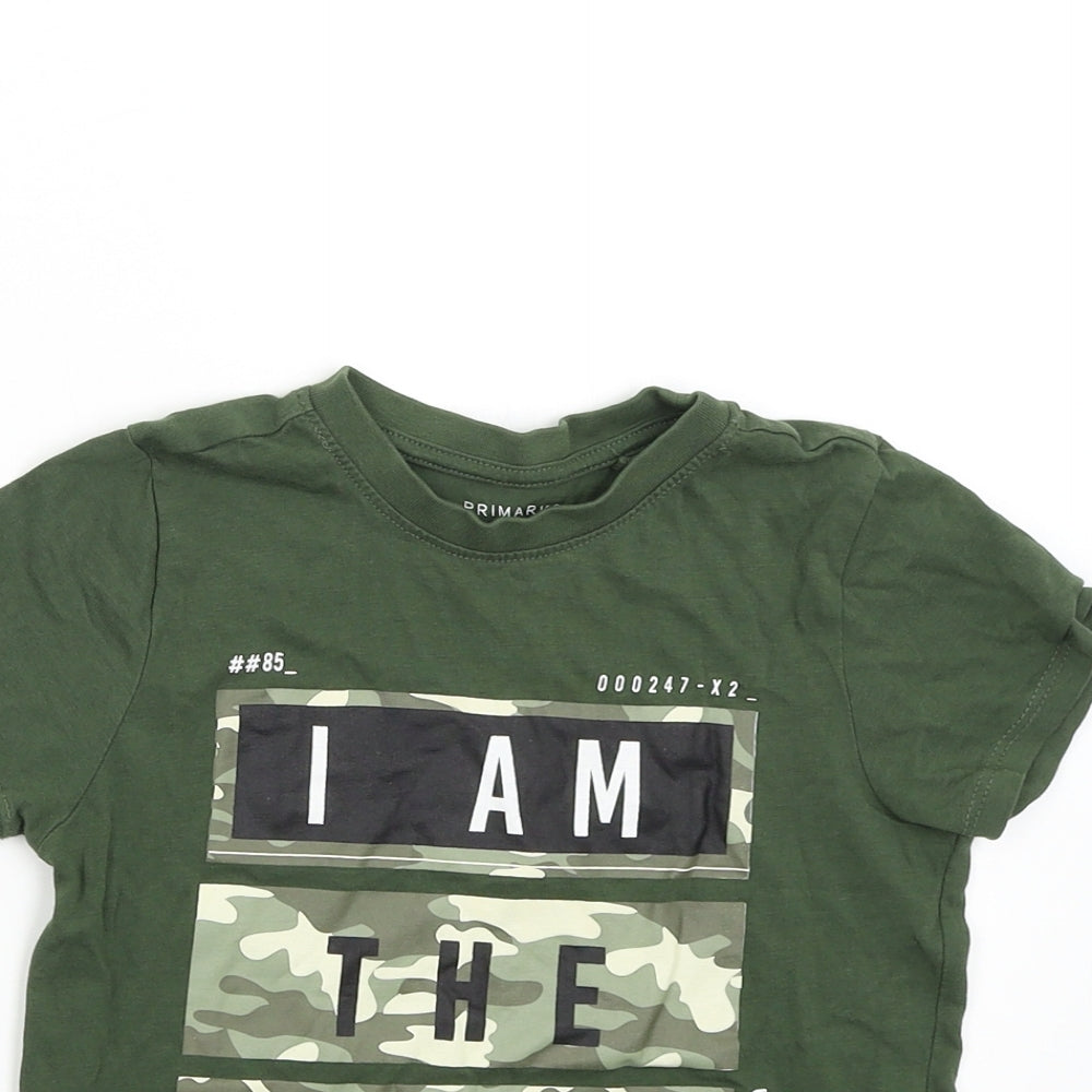 Primark Boys Green   Basic T-Shirt Size 3-4 Years