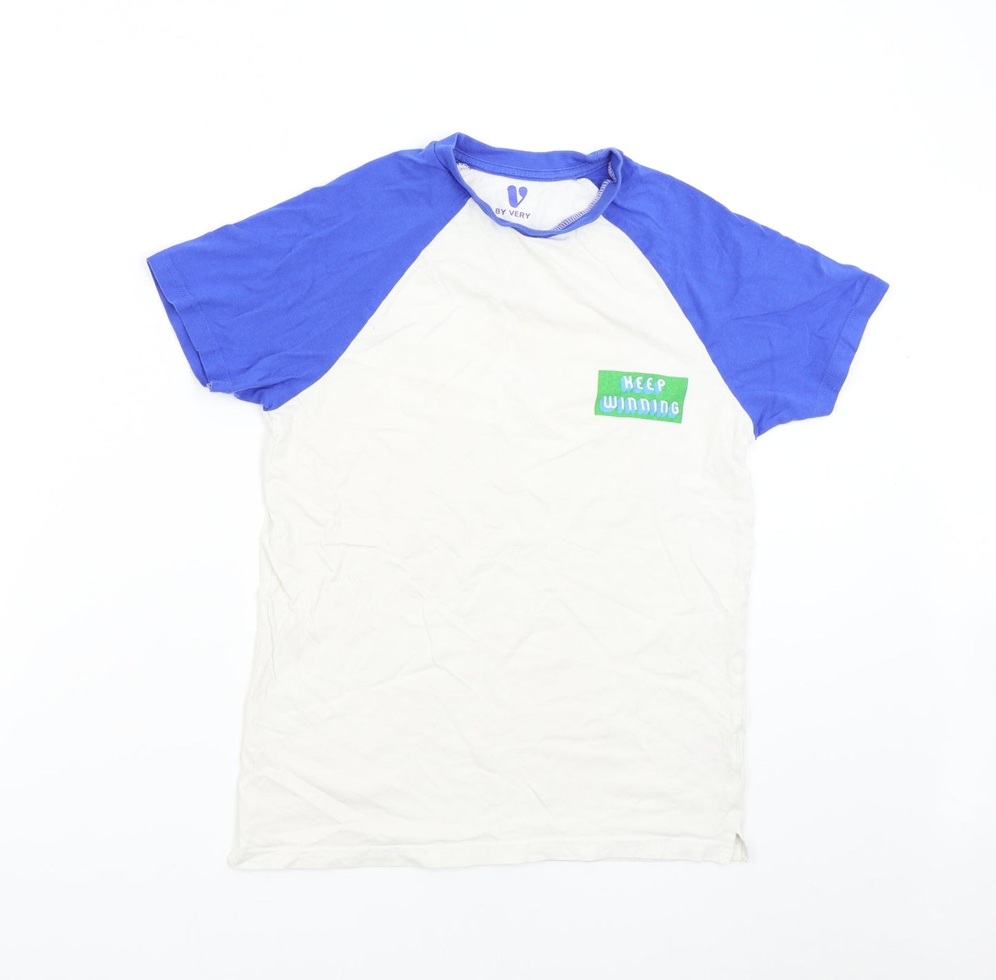Very Boys White   Basic T-Shirt Size 13 Years  - Keep Winning