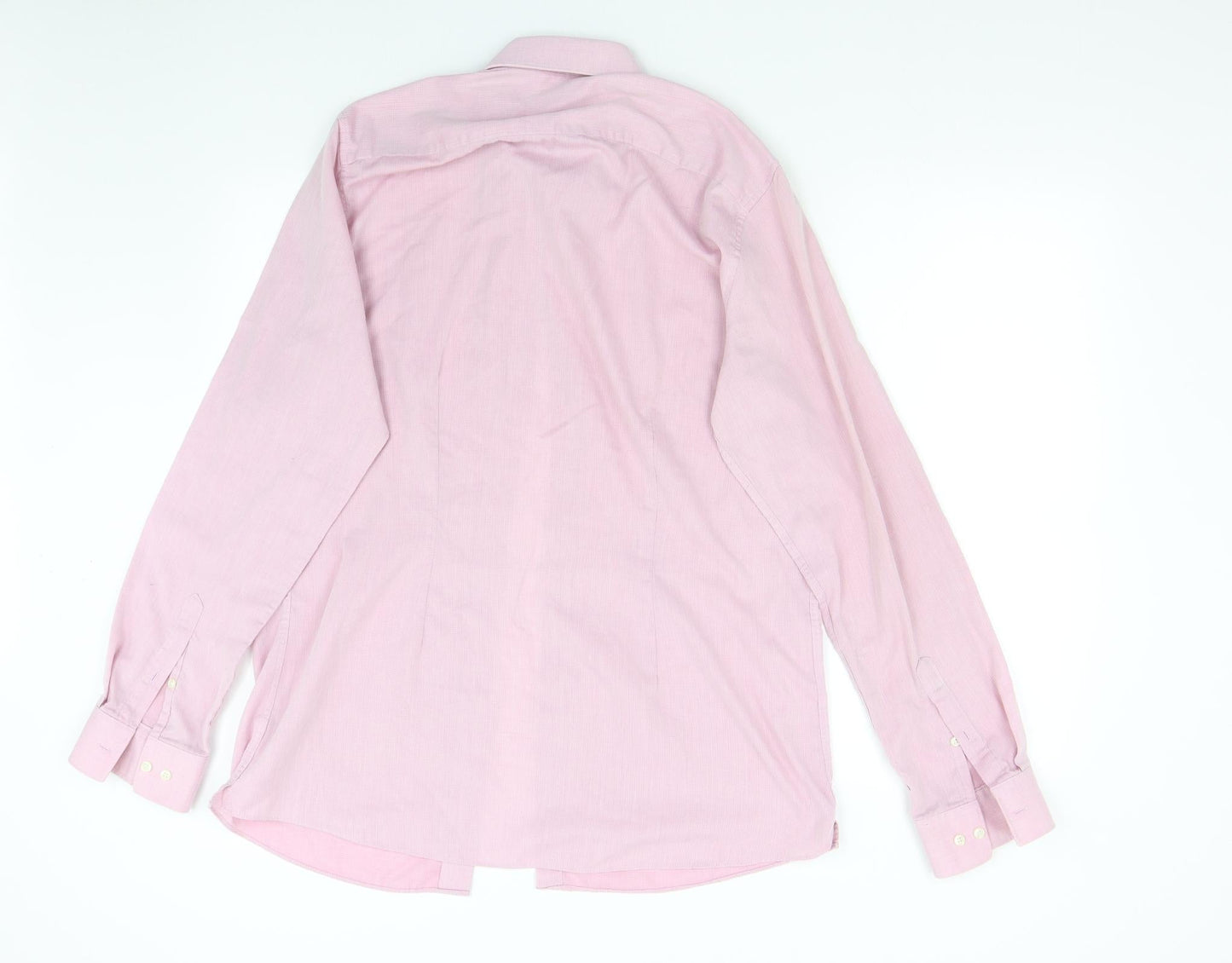 NEXT Mens Pink    Button-Up Size 16.5