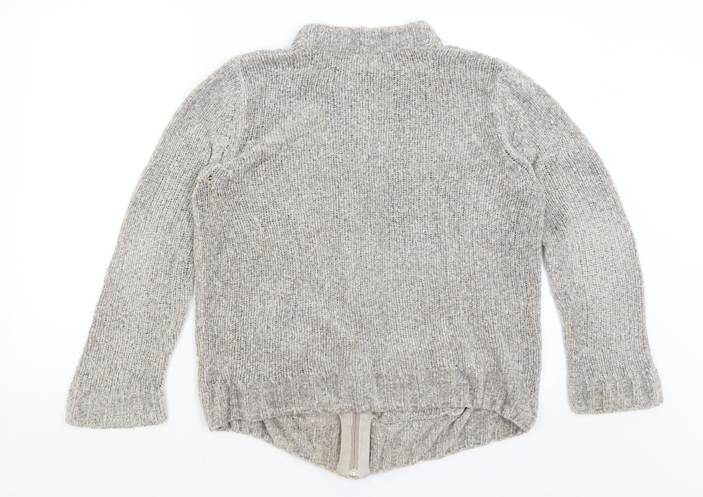 BM Collection Womens Grey   Full Zip Jumper Size M