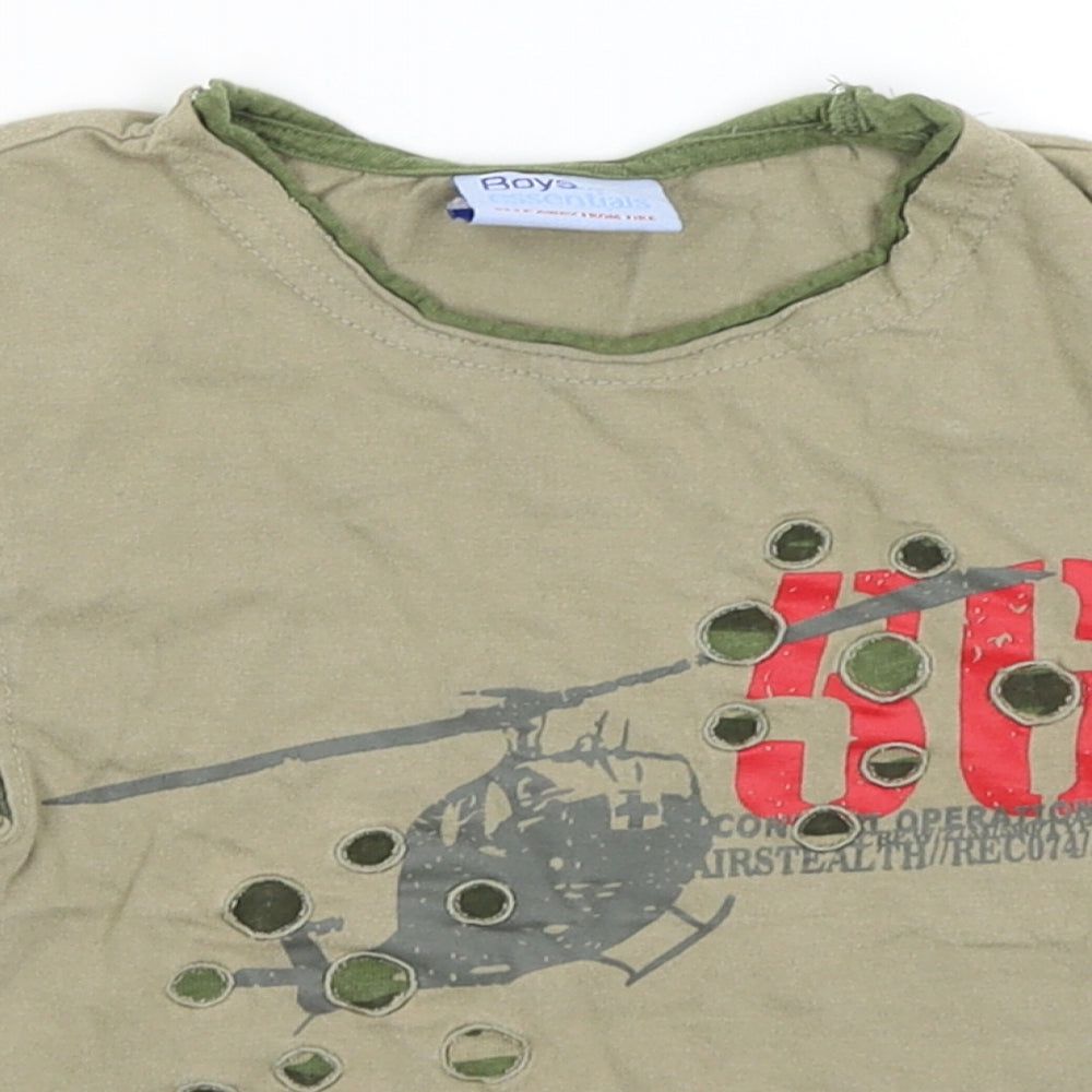 Boys Essentials Boys Green   Basic T-Shirt Size 4-5 Years