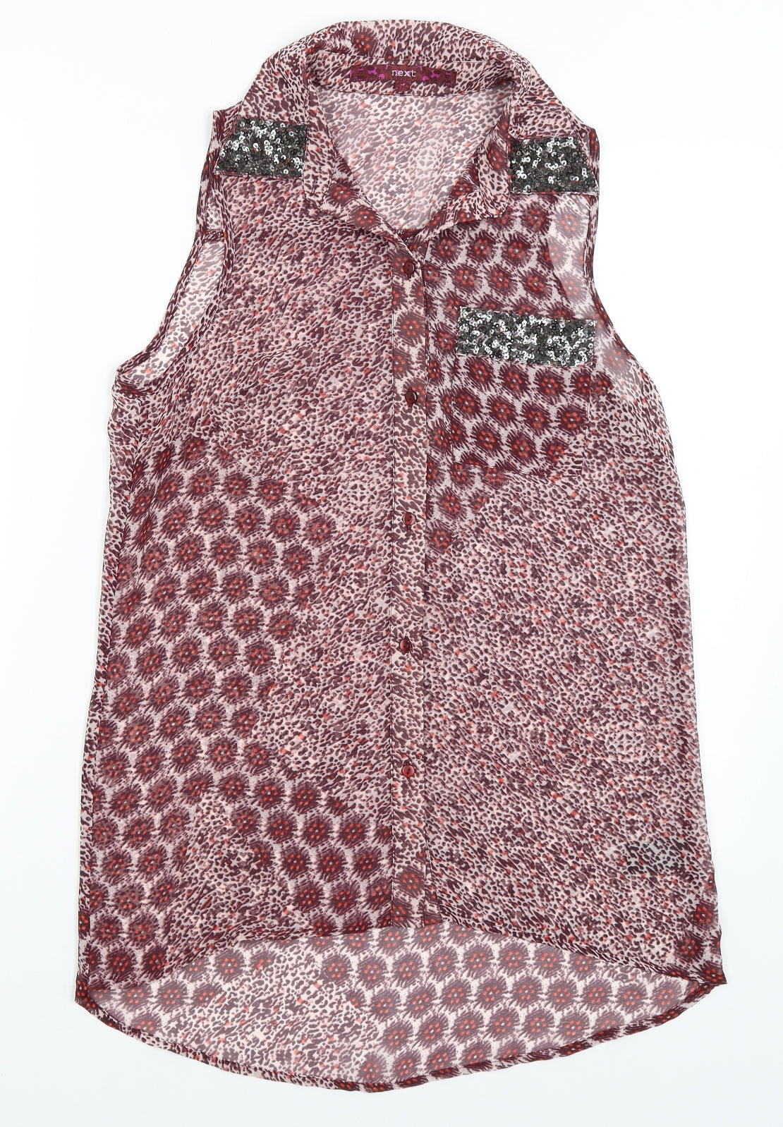 NEXT Womens Red   Basic Button-Up Size 10