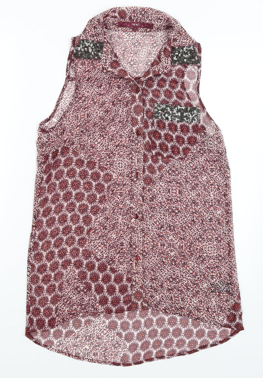 NEXT Womens Red   Basic Button-Up Size 10
