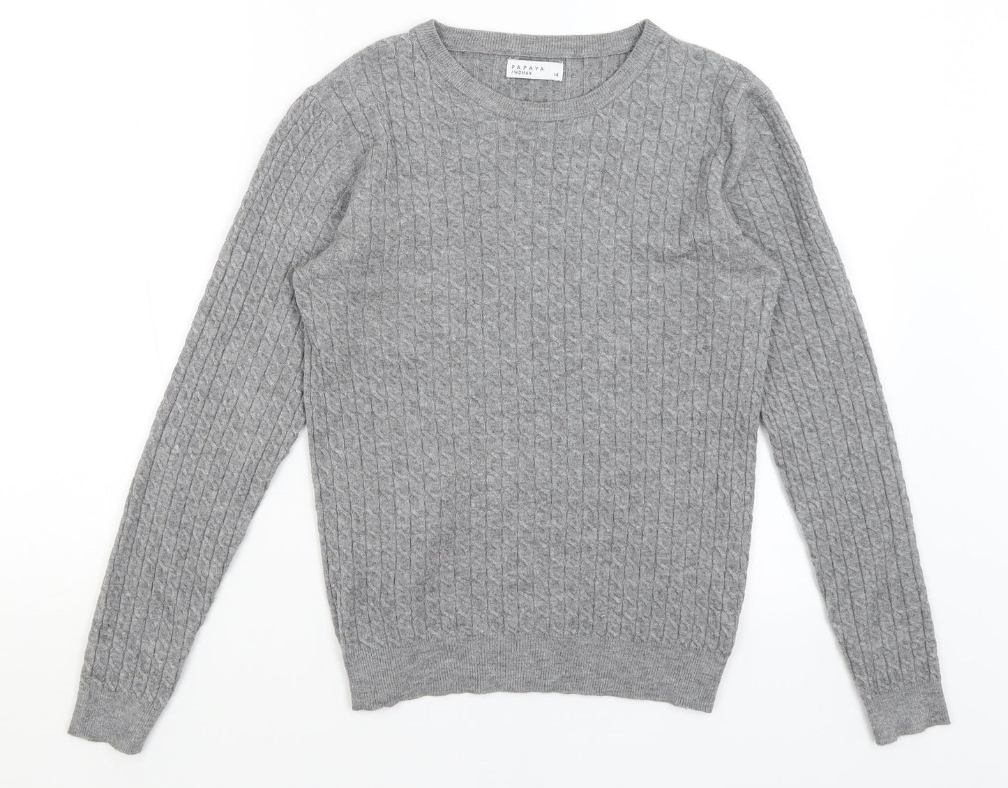 Papaya Womens Grey   Pullover Jumper Size 14