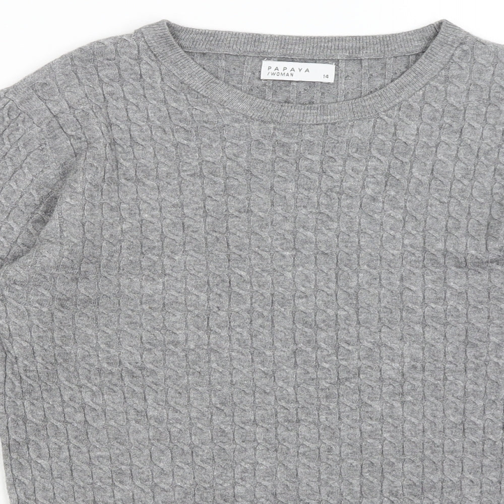 Papaya Womens Grey   Pullover Jumper Size 14