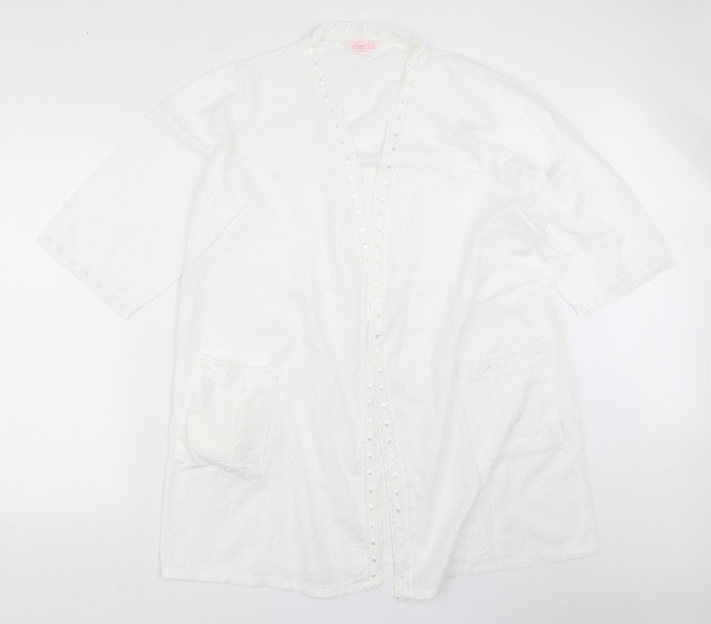 Primark Womens White Solid  Top Robe Size 8