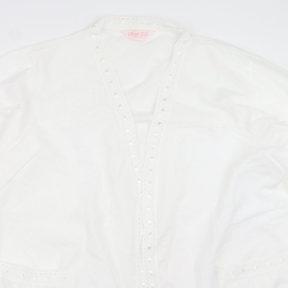 Primark Womens White Solid  Top Robe Size 8